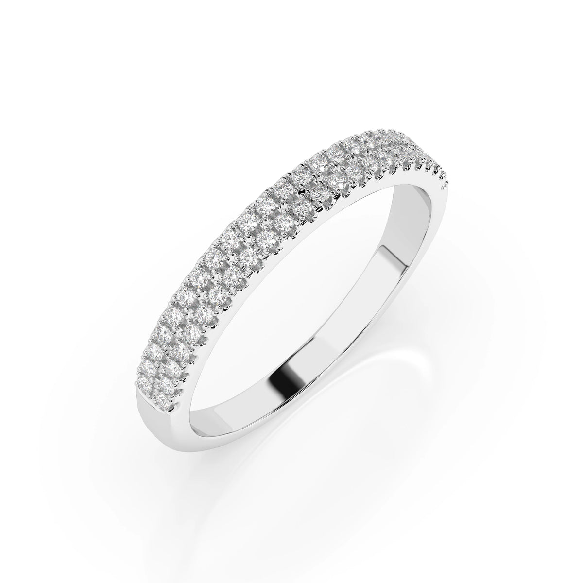 Gemina Ring — White Gold double row diamond ring