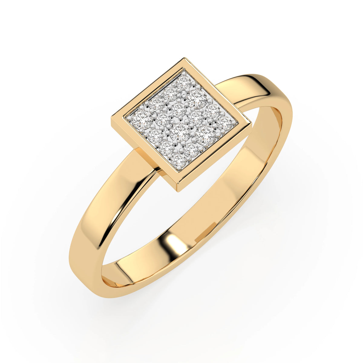 Illusion Ring Yellow Gold – Round Cut