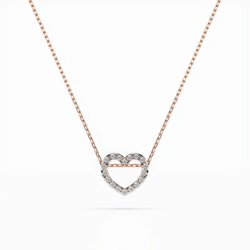 Cora Necklace — Rose Gold diamond heart necklace
