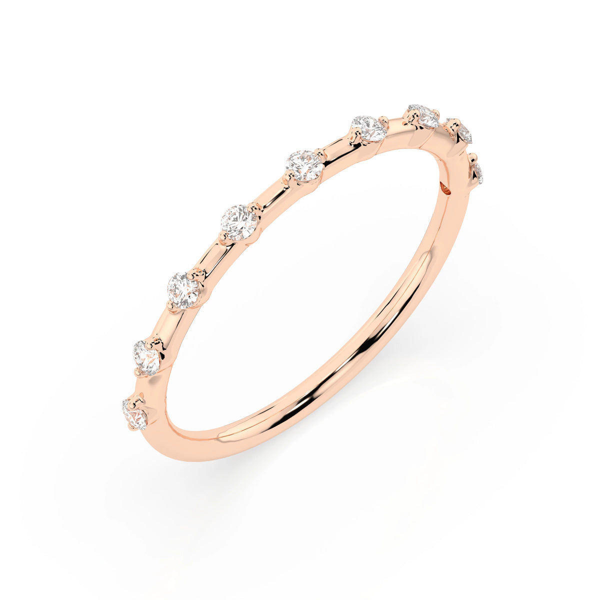 Luce Ring — Rose Gold round-cut diamond ring
