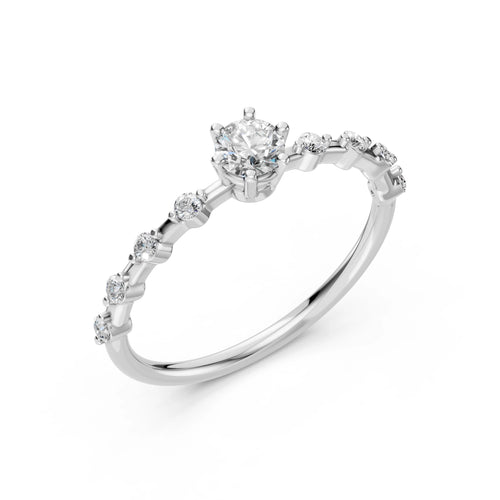 Aster Ring — White Gold round-cut diamond ring
