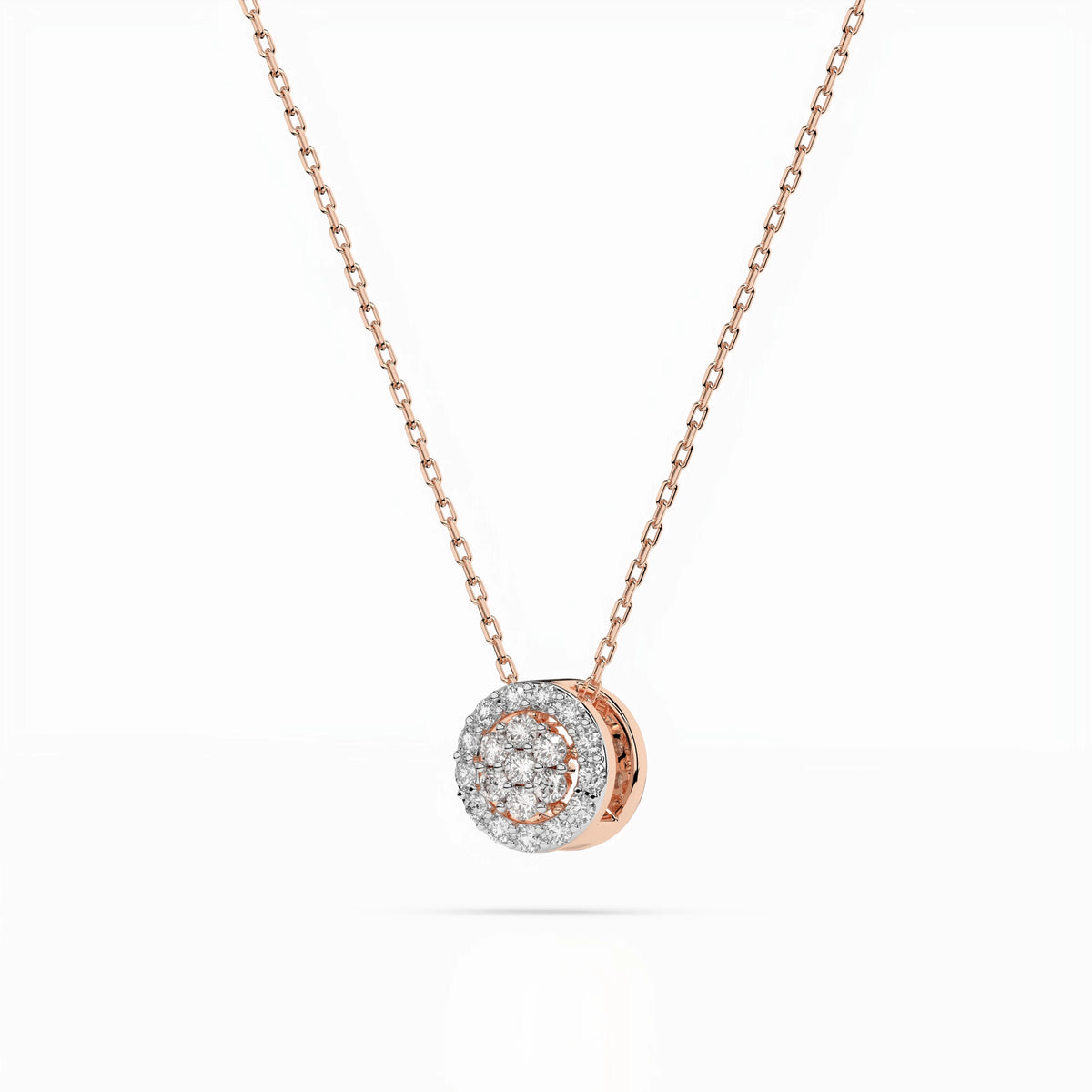 Oria Necklace — Rose Gold diamond cluster necklace