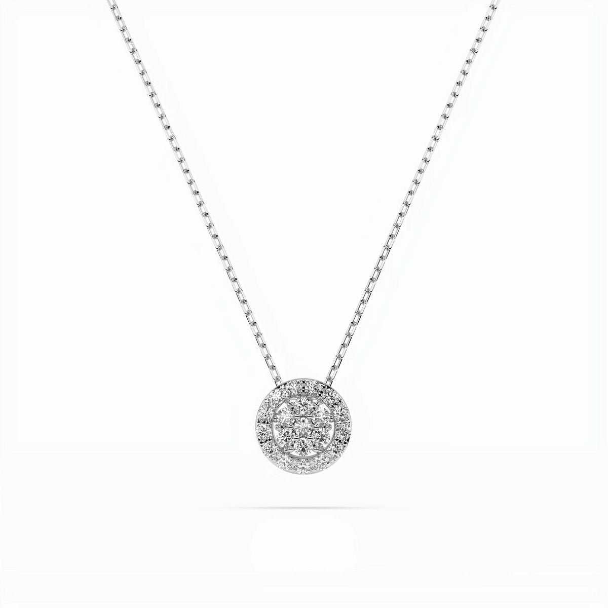 Oria Necklace — White Gold diamond cluster necklace