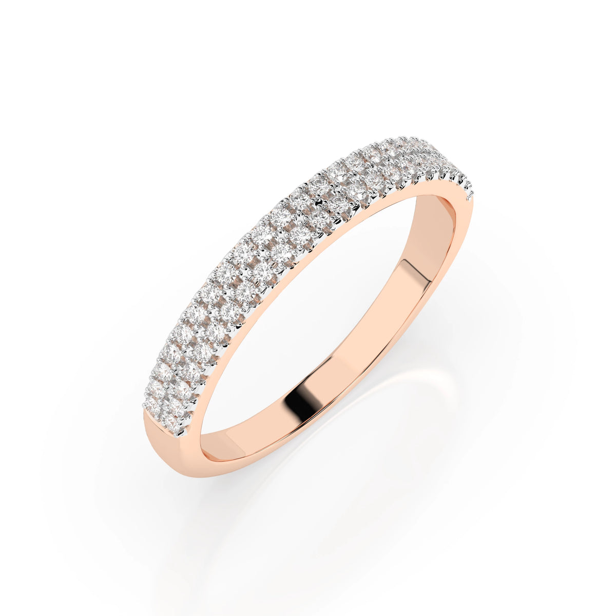 Gemina Ring — Rose Gold double row diamond ring