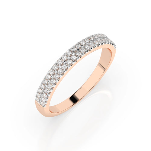 Gemina Ring — Rose Gold double row diamond ring