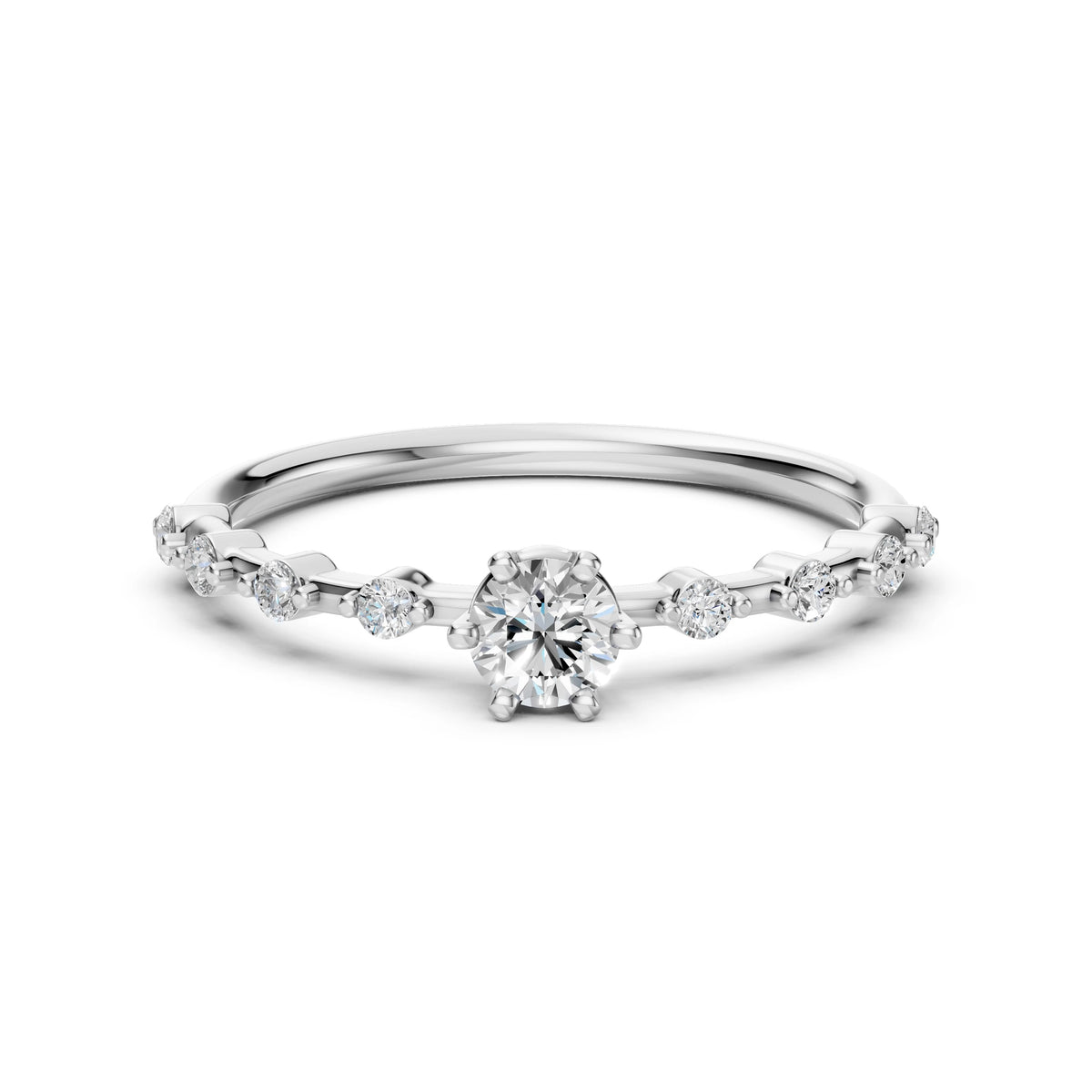 Solitaire Eternity Ring – Round Cut