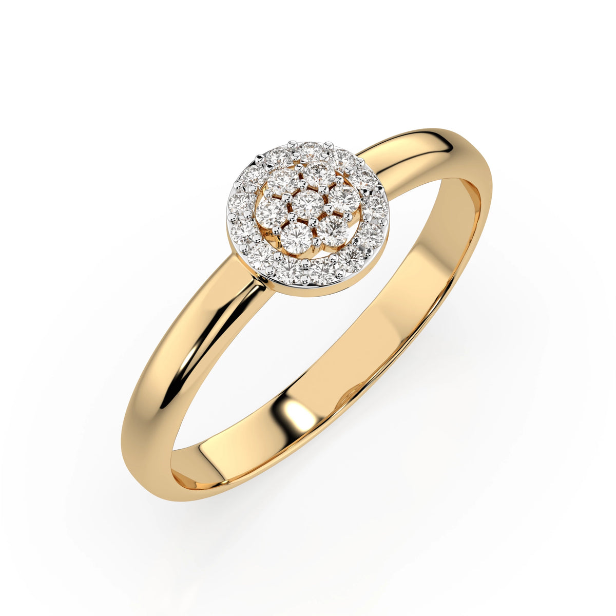 Oria Ring — Yellow Gold diamond cluster ring