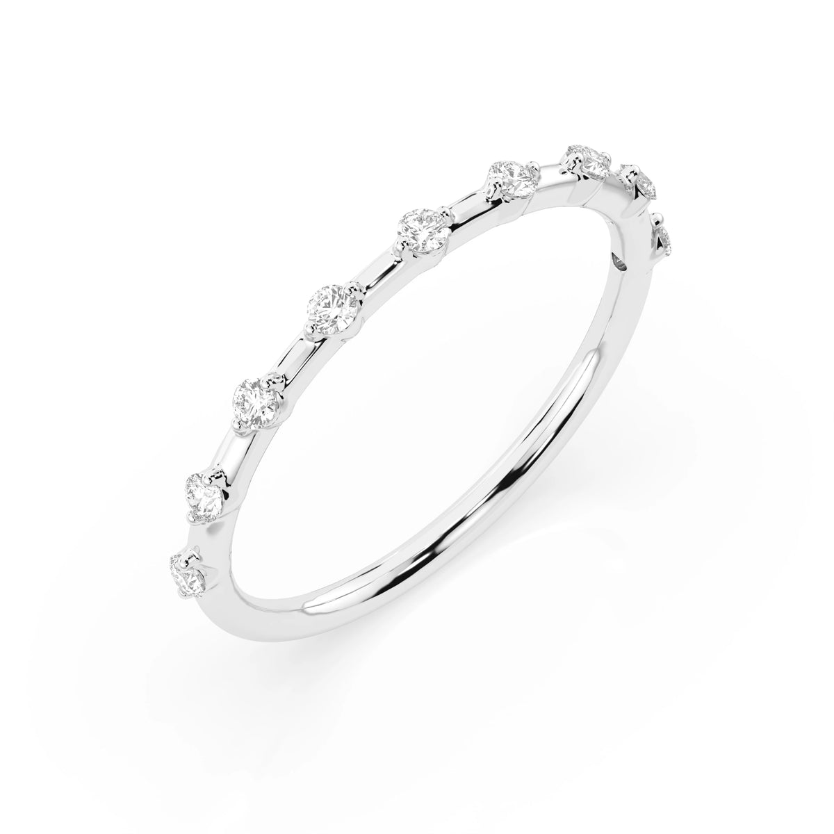 Luce Ring — White Gold round-cut diamond ring