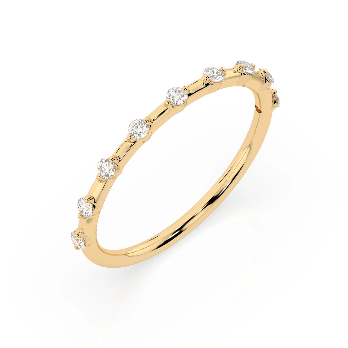 Luce Ring — Yellow Gold round-cut diamond ring
