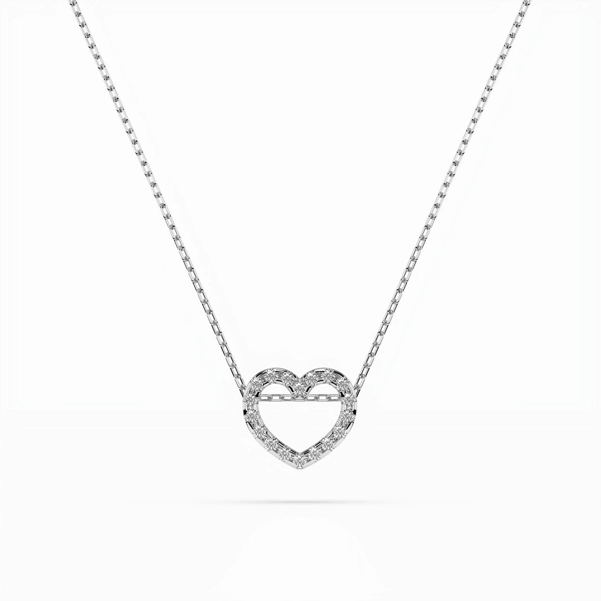 Cora Necklace — White Gold diamond heart necklace